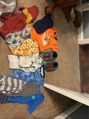 Mixed Boys Pajama and Tee Lot - Orange, Blue, Gray